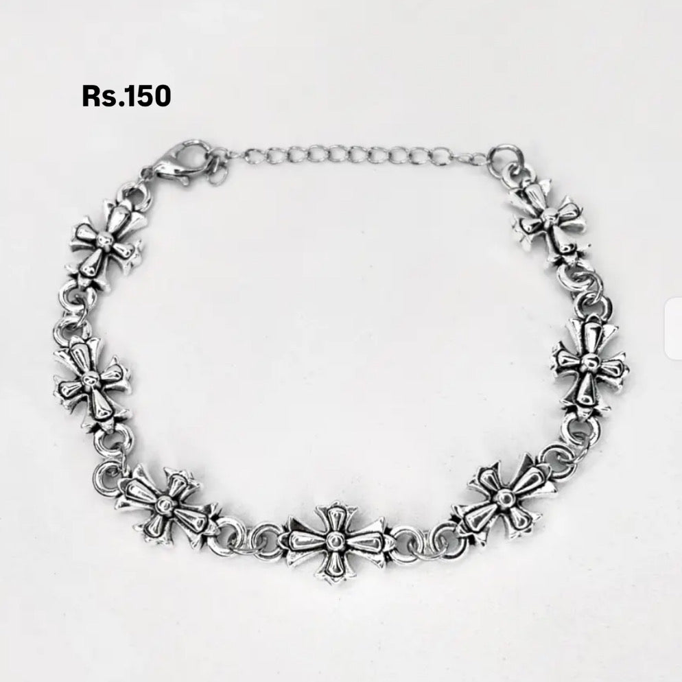 gothic cross link bracelet