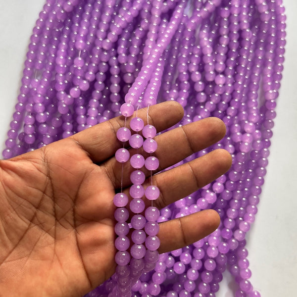 5 Line purple 8Mm glass beads