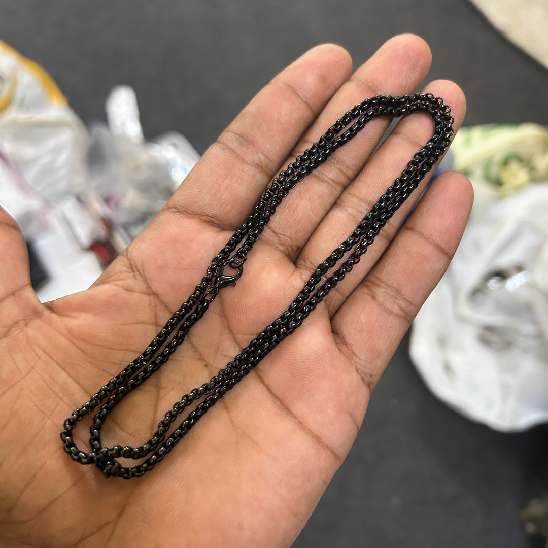 Black stainless steel chain 19 inch for men and women