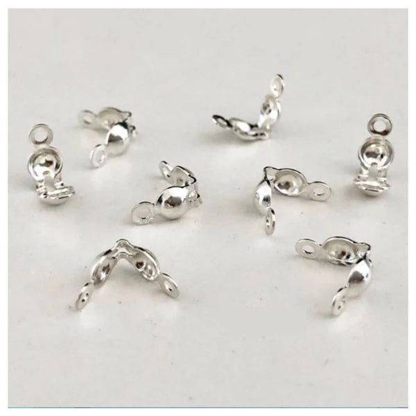 20 pcs 6mm silver chrome plated Clamp Shell